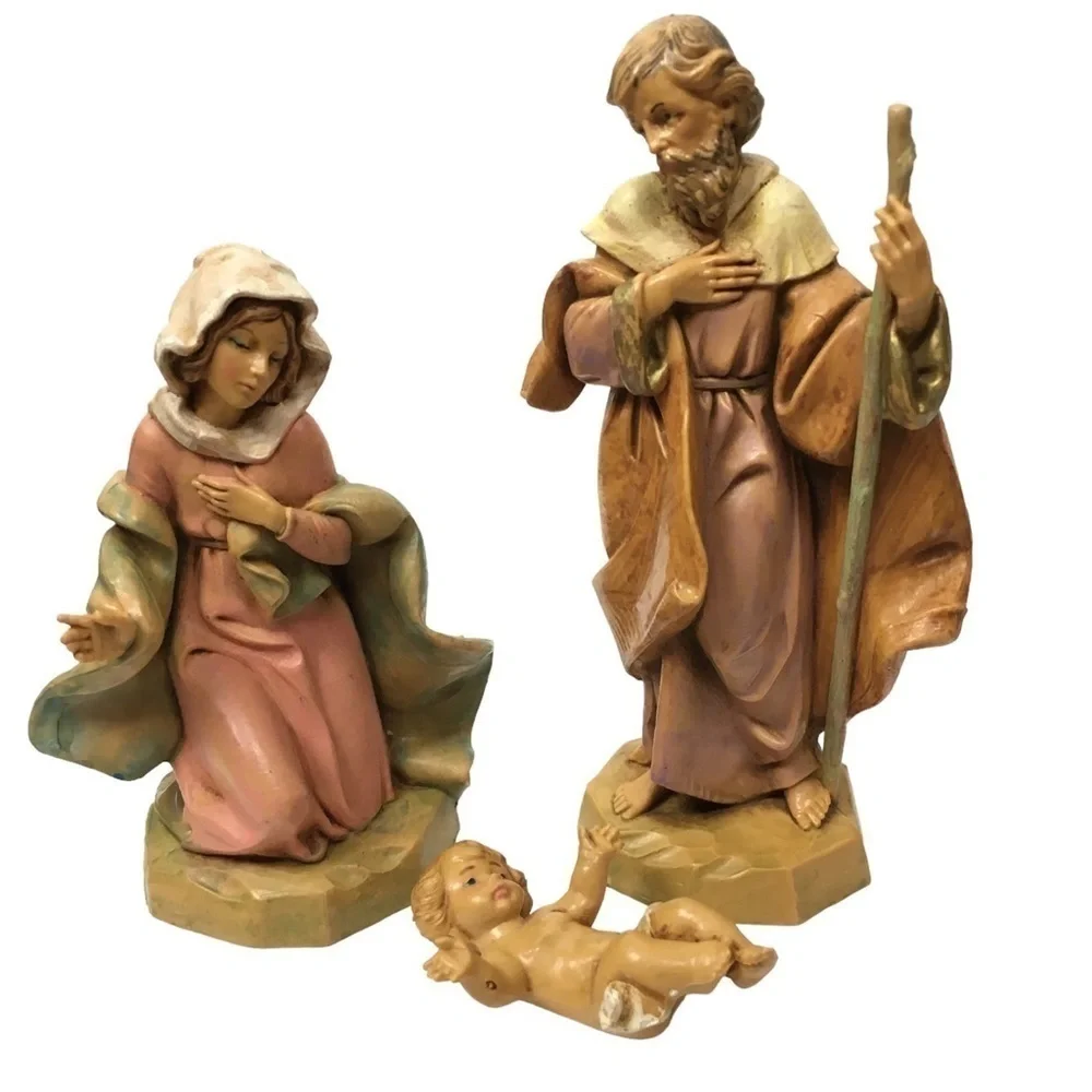 VINTAGE 90s Fontanini Nativity Figurines Holy Family Joseph Mary Baby Jesus 1991